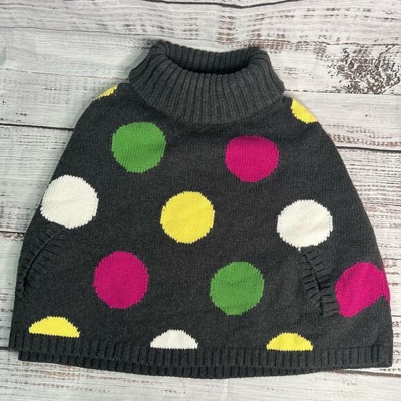 Gymboree Girls XS Polka Dot Turtleneck Poncho Sweater Cotton 2010 Merry & Bright - Picture 1 of 9